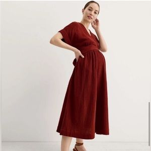 Hatch Maroon Brick XL L maternity dress Carolina NEW size 3